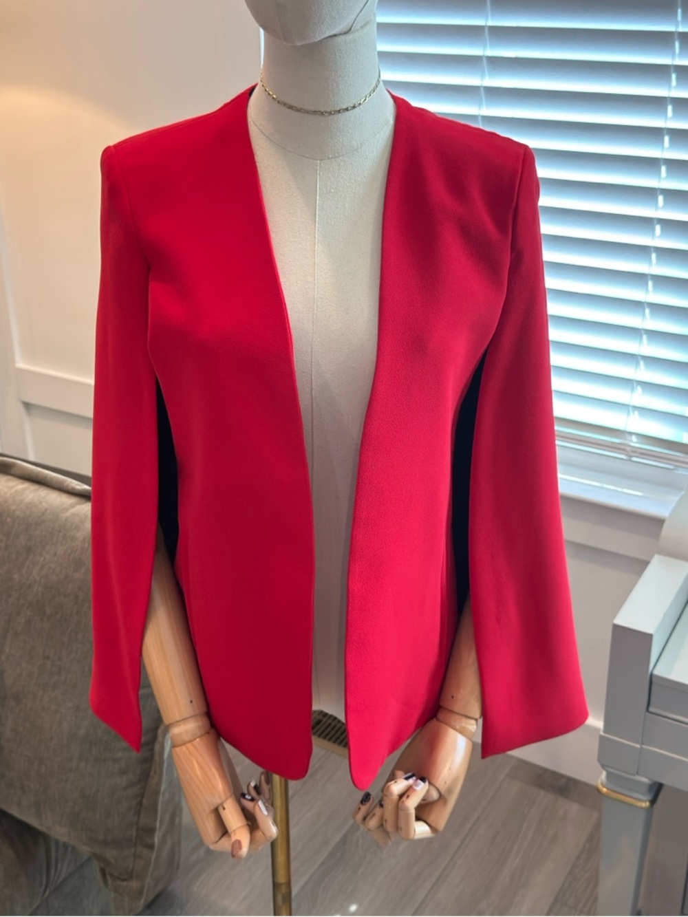 Zara Red Cape Blazer Size XS NWT